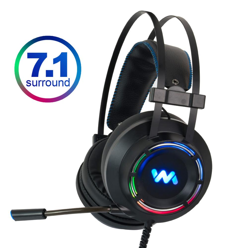 RGB Gaming Headset with Noise-Canceling Mic – USB, PC Compatible