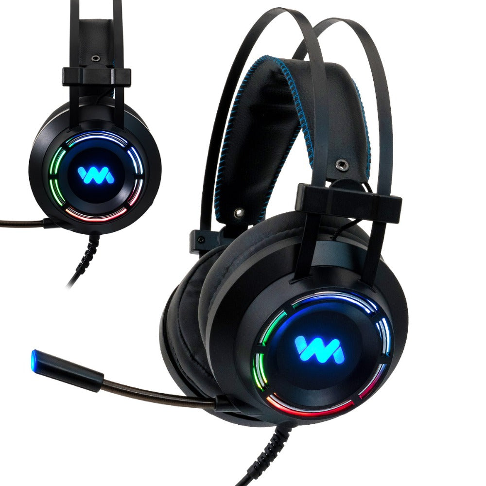 RGB Gaming Headset with Noise-Canceling Mic – USB, PC Compatible