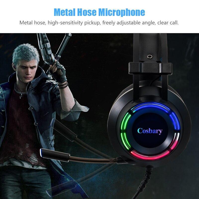 RGB Gaming Headset with Noise-Canceling Mic – USB, PC Compatible