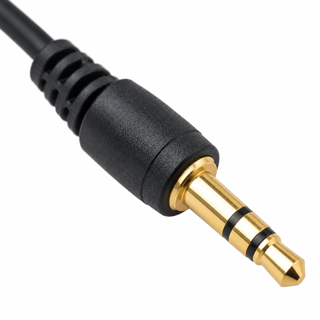 Lavalier mic connector close-up
